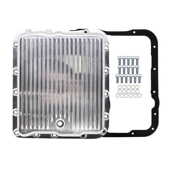 CFR Performance HZ-8493-KIT-3-POL Aluminum Transmission Pan Kit Deep Finned - Polished for Chevy & Gm 700R4-4L60E-4L65E