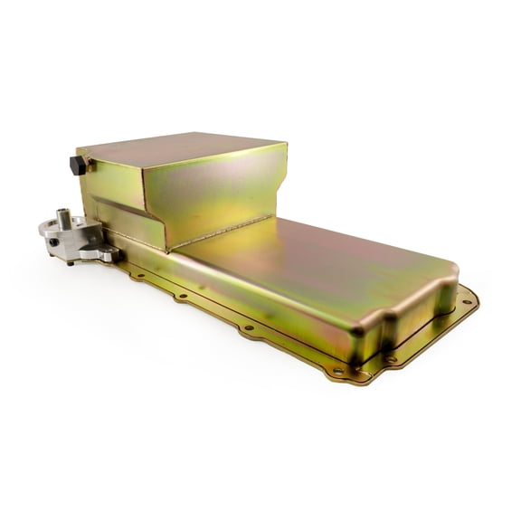 CFR Performance Steel Compatible/Replacement for 1965-72 Chevy GM LS Engines Oil Pan 7 QT Filter Adapter Removable Baffle - Zinc