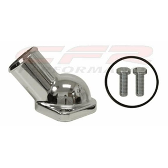 CFR Performance  Steel Water Neck - Chrome for Chevy Small Block & Big Block