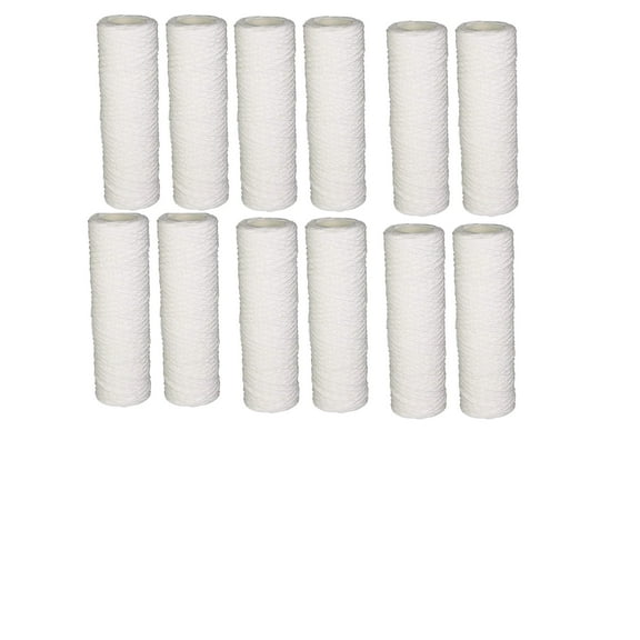CFS  12 Pack Universal Whole House String Wound Filtration Kit Compatible with WFPFC4002 Models  Remove Bad Taste & Odor  Whole House Replacement Water Filter Cartridge- White