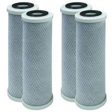 CFS  4 Pack Carbon Block Water Filter Cartridges Compatible with HDX HDLORF4, GE FX12P Models  Remove Bad Taste and Odor  Whole House Reverse Osmosis Replacement Filter Cartridge