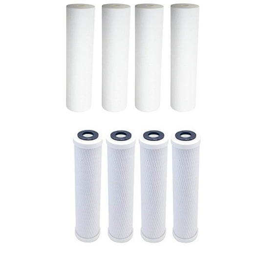 CFS 4 Pack Carbon Block Water Filter Cartridges Compatible with WP2-BVC Models Remove Bad Taste & Odor Whole House Replacement Water Filter Cartridge- White