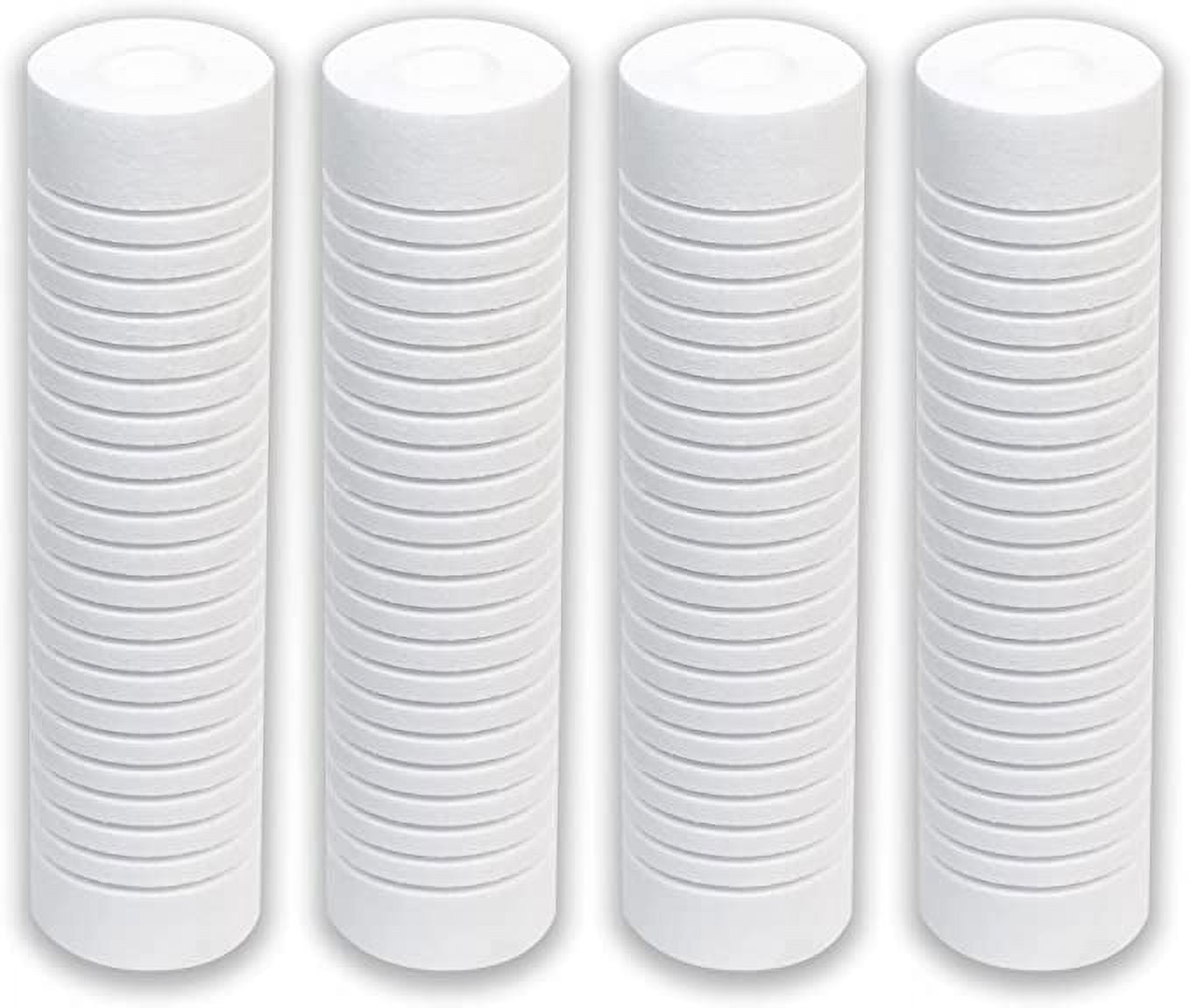 10-Inch White Polypropylene Whole House Water Filter Cartridges, 4-Pack