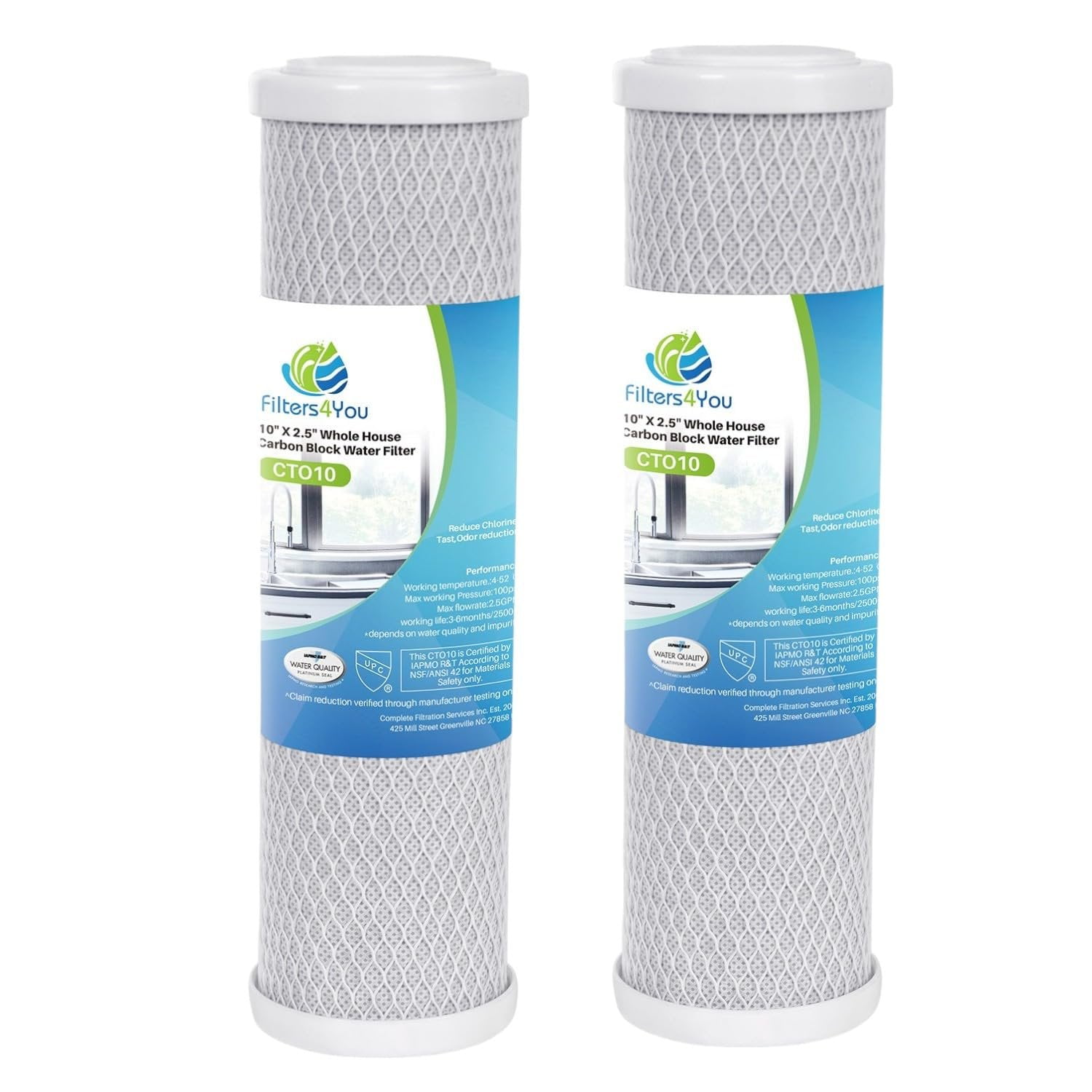 Gray Carbon Block Water Filter Cartridges Set