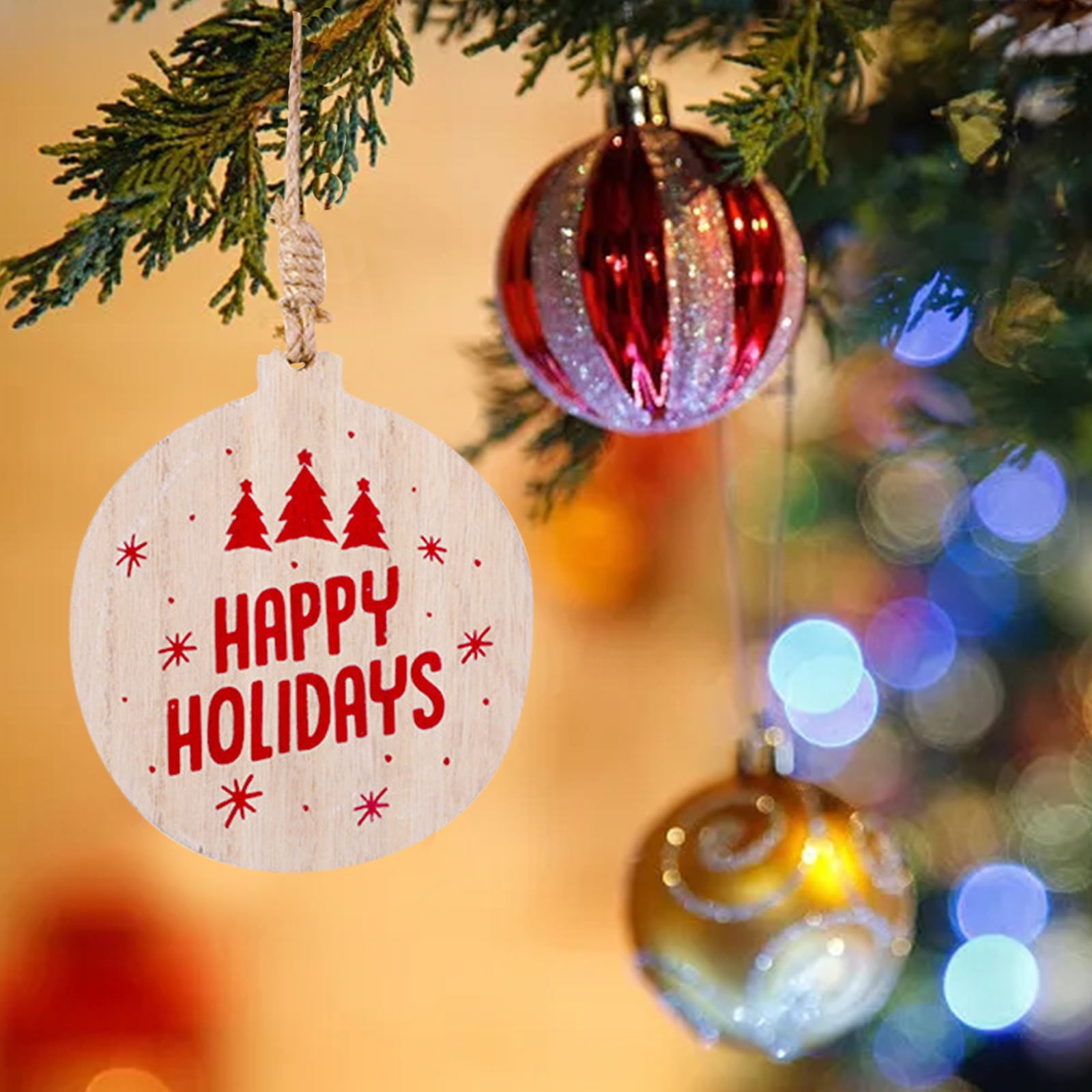 CFS Christmas Decorations Wooden Santa Small Christmas Tree Pendant