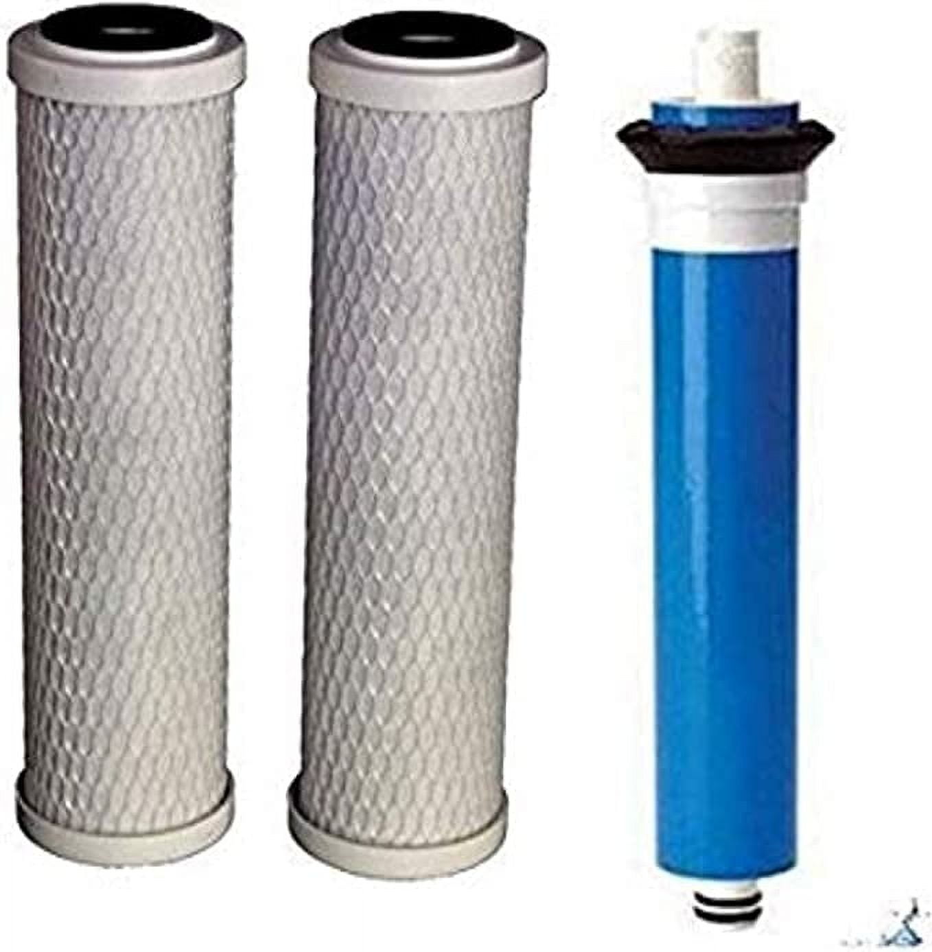 10-Inch Water Filter Replacement Cartridge Set with Carbon and RO Membrane