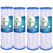 CFS 4-Pack Pleated Polyester Sediment 2-Stage Whole House Water Filters Usable for Drinking Water