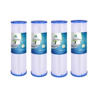 CFS 4-Pack Pleated Polyester Sediment 2-Stage Whole House Water Filters Usable for Drinking Water