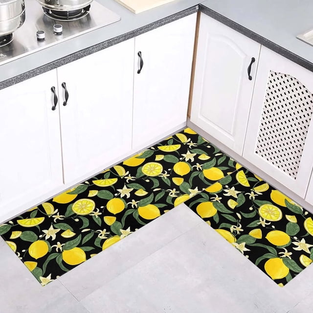 CFS Set 2 Pieces Summer Day Kitchen Floor Rug And Mat Kitchen Rug Mat