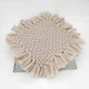 CFXNMZGR Baby Care Baby Photography Props Thick Knitting Wool Woven Square Decorative Mat