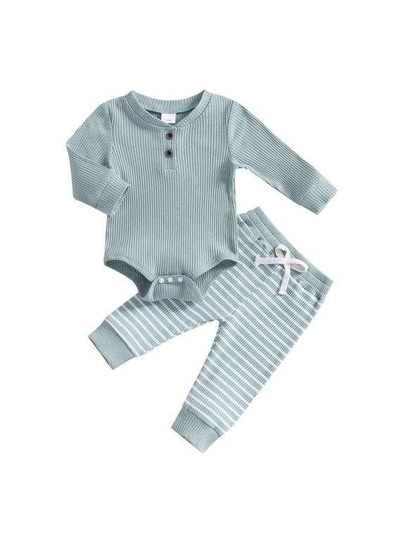Baby Rompers Newborn Baby Boy Girl Fall Winter Clothes Long Sleeve Bubble Romper Jumpsuit Overall Shorts Infant Clothing (Blue,9-12 Months)