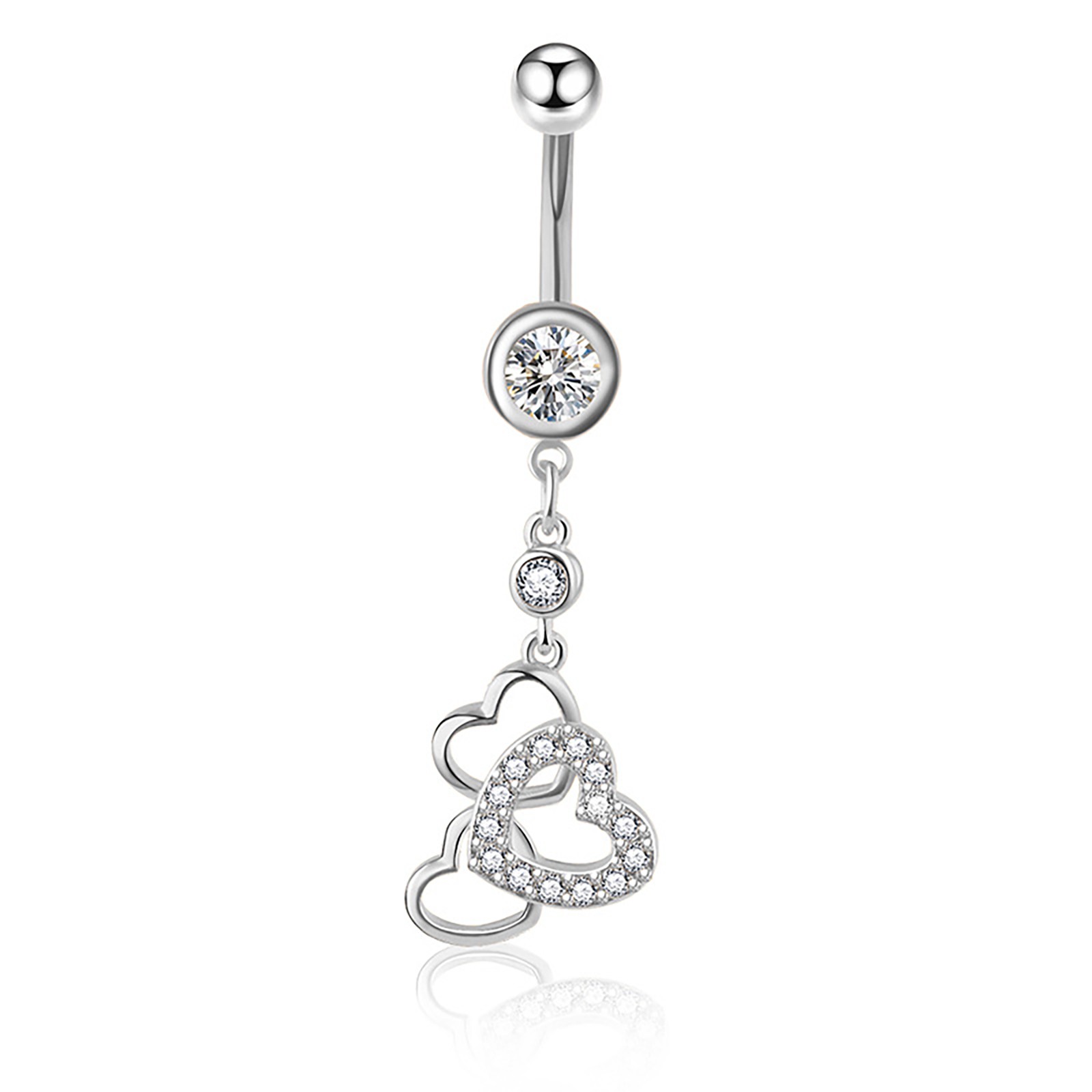 CFXNMZGR Body Chain For Women Love Belly Button Rings Steel Gold Belly