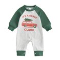 thumbnail image 1 of CFXNMZGR Boy Infant Clothes Cute Newborn Unisex Baby Cotton Long Sleeve Onesie Coming Home Outfits,Soft Romper (Green,0-3 Months), 1 of 9