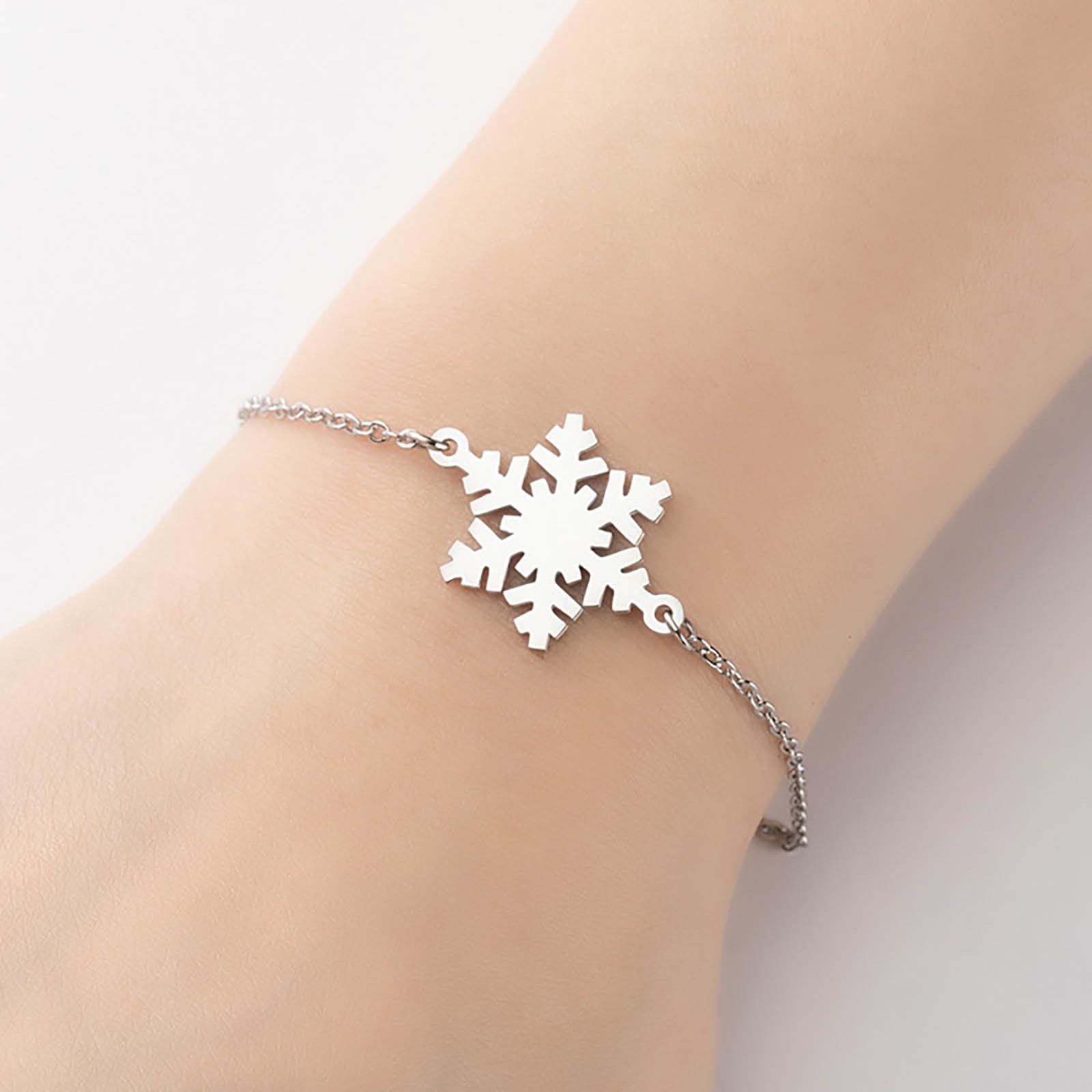 Amazon.com: Women's bracelet, snowflake bracelet, bracelet with silver snow  flake charm, green cord, valentine gift for her, winter jewelry, for sister  : Handmade Products