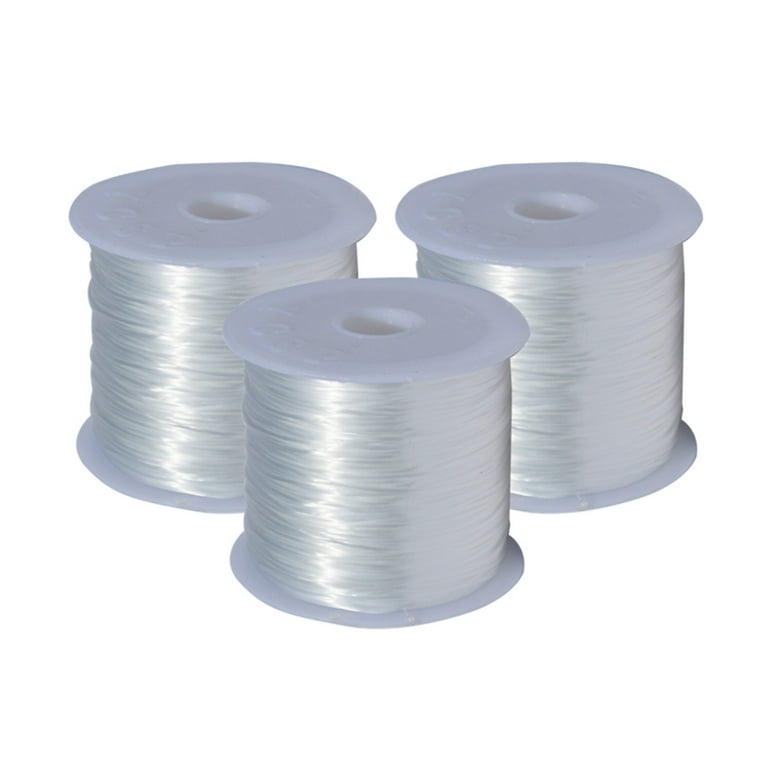 Cousin DIY Stretch Cord String, 16 yd, Clear and White 