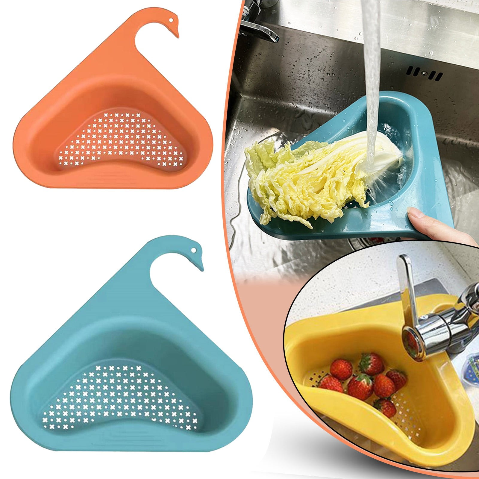 CFXNMZGR Drain Rack 2 Pcs Kitchen Sink Organizer, Sink Filter Tray Sink