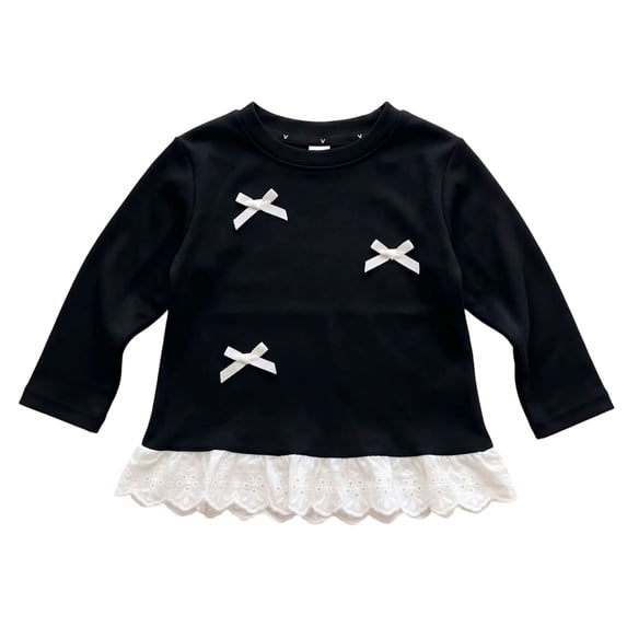CFXNMZGR Girl Crop Top Girls Tops Fall Shirt Girl Soft Comfortable Long Sleeve Fashion Tees for Girl (Black,11-12 Years)