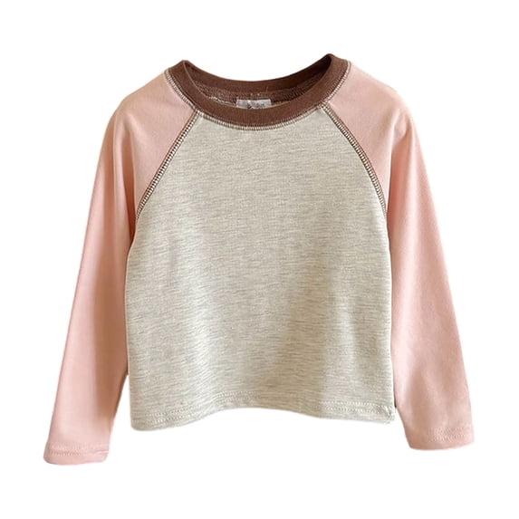 CFXNMZGR Girl T Shirts Girls Tops Long Sleeve Girls T Shirt Graphic Casual Fashion Tee Shirts T Shirt (Pink,12-18 Months)