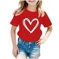 thumbnail image 1 of CFXNMZGR Girls' Tees T Shirt Kids Crewneck Short Sleeve Tops Tee for Girls (Red,2-3 Years), 1 of 4