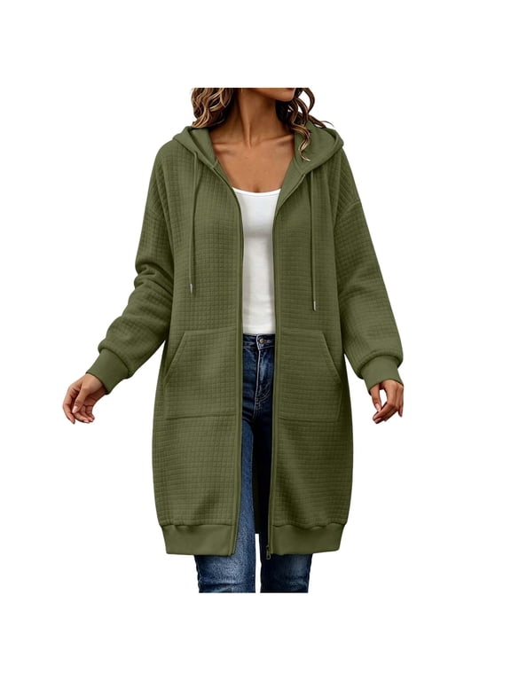 Hoodies for Women Trendy Women's Hoodie Jacket Lightweight Long Sleeve Shirt for Women with Pocket Hiking Outdoor (AG,L)