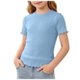 thumbnail image 1 of CFXNMZGR Kids Oversized T Shirt Girls Graphic Short Sleeve T Shirts Toddler to Big Kid (Sky Blue,9-10 Years), 1 of 5