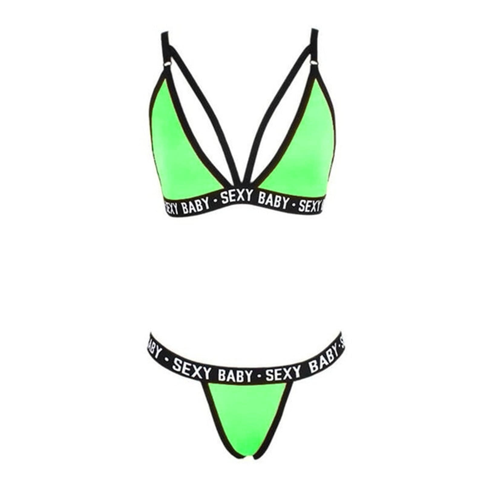 CFXNMZGR Lingerie for Women Sleepwear Night Bra And Panty Set Backless