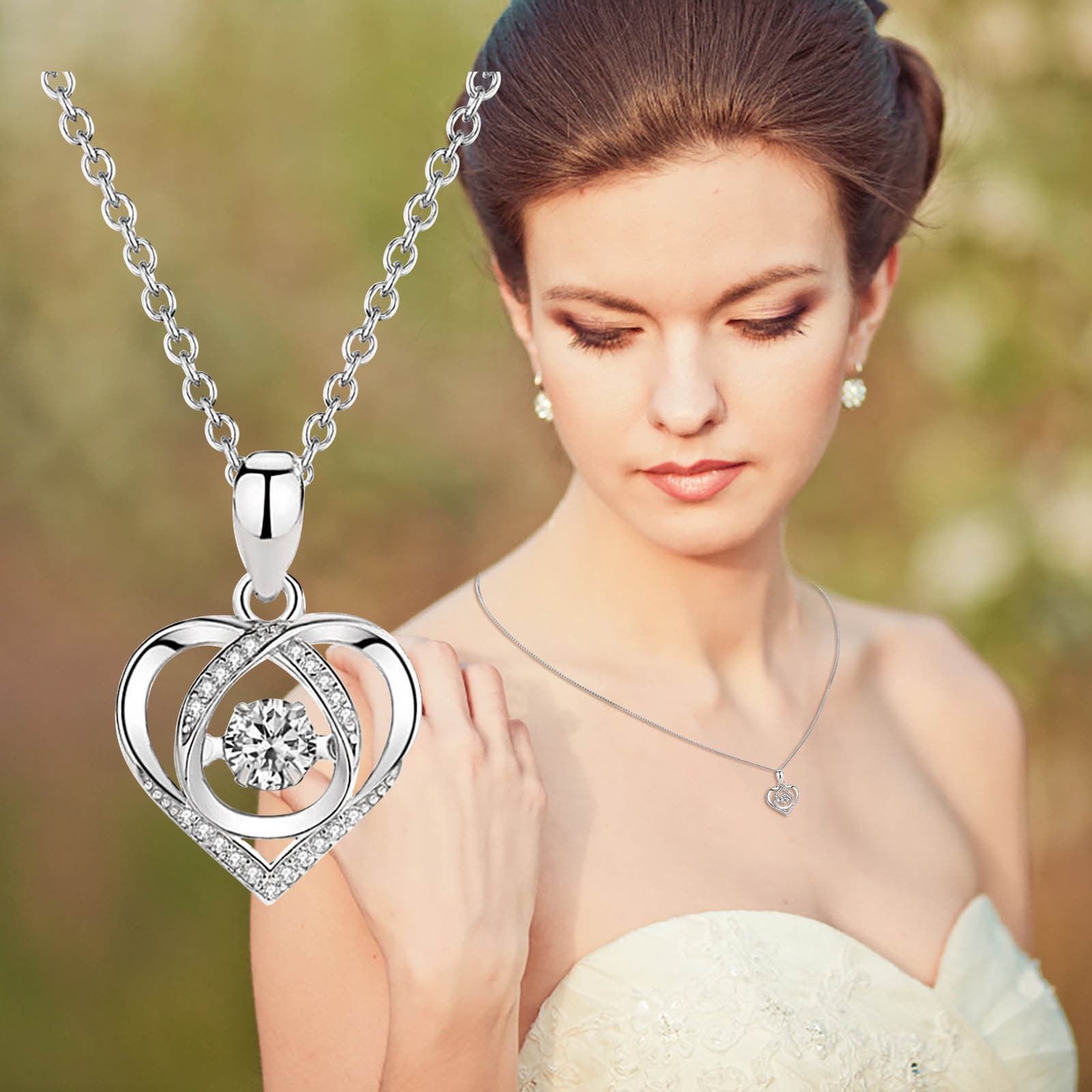 2.01 Heart Shaped Diamond Pendant Necklace in Platinum - Filigree Jewelers