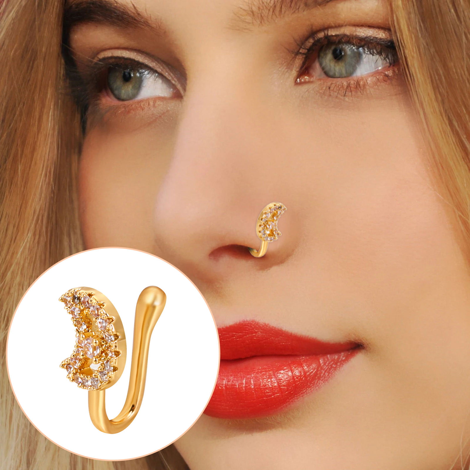 Crown Hoop Nose Ring, Gold Plated and Silver available – Indian Goddess  Boutique llc