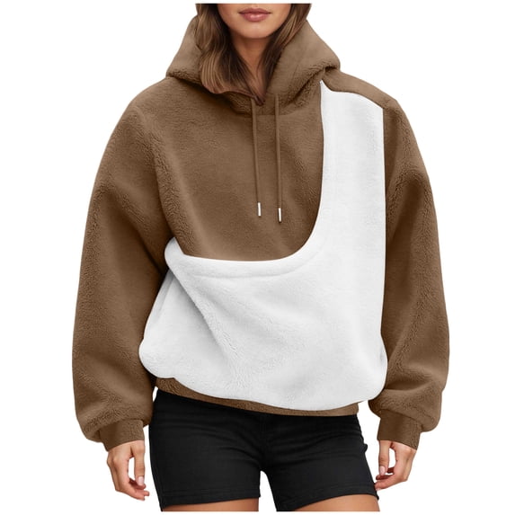 CFXNMZGR Pet Pouch Hoodie for Women Dog Cat Carrier Sweatshirt with Animal Holder Pouch Long Sleeve Fleece Pullover (Khaki,L)