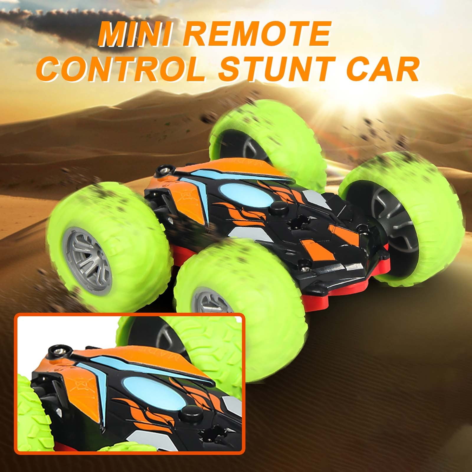CFXNMZGR Remote Control Car Mini Remote Control Two Sided Car Spin Roll