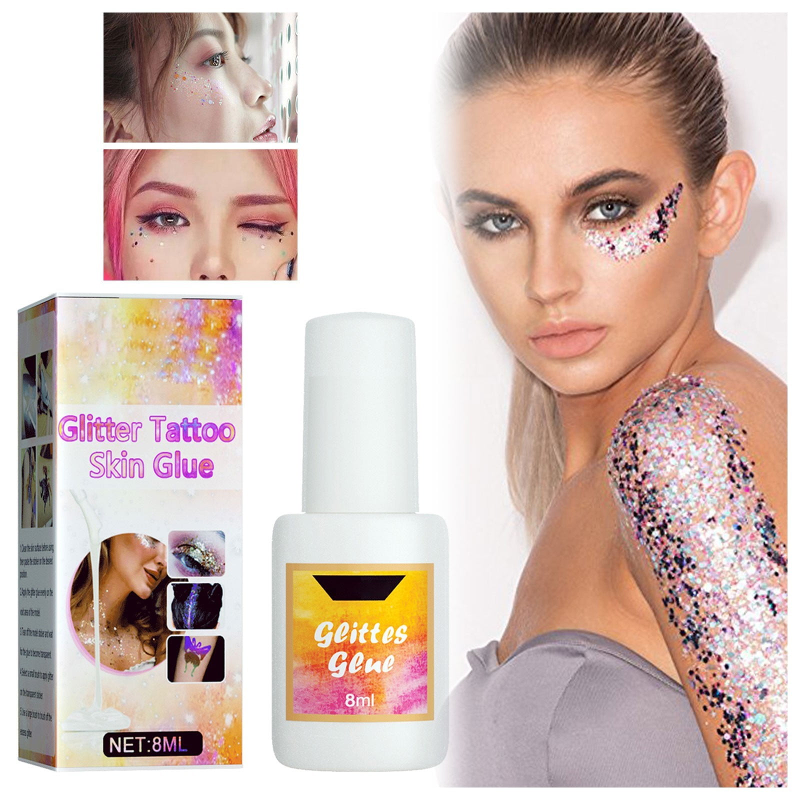 CFXNMZGR Skin Glue For Glitter Tattoos Body Glitter Glue Adhesive Cosmetics Temporary Tattoo