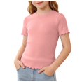 thumbnail image 1 of CFXNMZGR Toddler Tops Girls Girls' Short Sleeve Tees Casual Graphic Crewneck Summer Top Clothes T Shirts (Pink,7-8 Years), 1 of 5