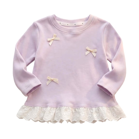 CFXNMZGR Tshirt for Girls Girls' and Toddler Long Sleeve Henley Tops (Purple,3-4 Years)