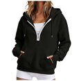 thumbnail image 1 of CFXNMZGR Women Hoodies Pullover Women's 2026 Spring Zip Up Y2K Hoodies Casual Long Sleeve Sweatshirts Fall Winter Track Jackets with Pockets (Black,3XL), 1 of 6