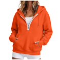 thumbnail image 1 of CFXNMZGR Women Hoodies Pullover Women's 2026 Spring Zip Up Y2K Hoodies Casual Long Sleeve Sweatshirts Fall Winter Track Jackets with Pockets (Orange,XL), 1 of 6