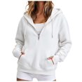 thumbnail image 1 of CFXNMZGR Women Hoodies Pullover Women's 2026 Spring Zip Up Y2K Hoodies Casual Long Sleeve Sweatshirts Fall Winter Track Jackets with Pockets (White,M), 1 of 6