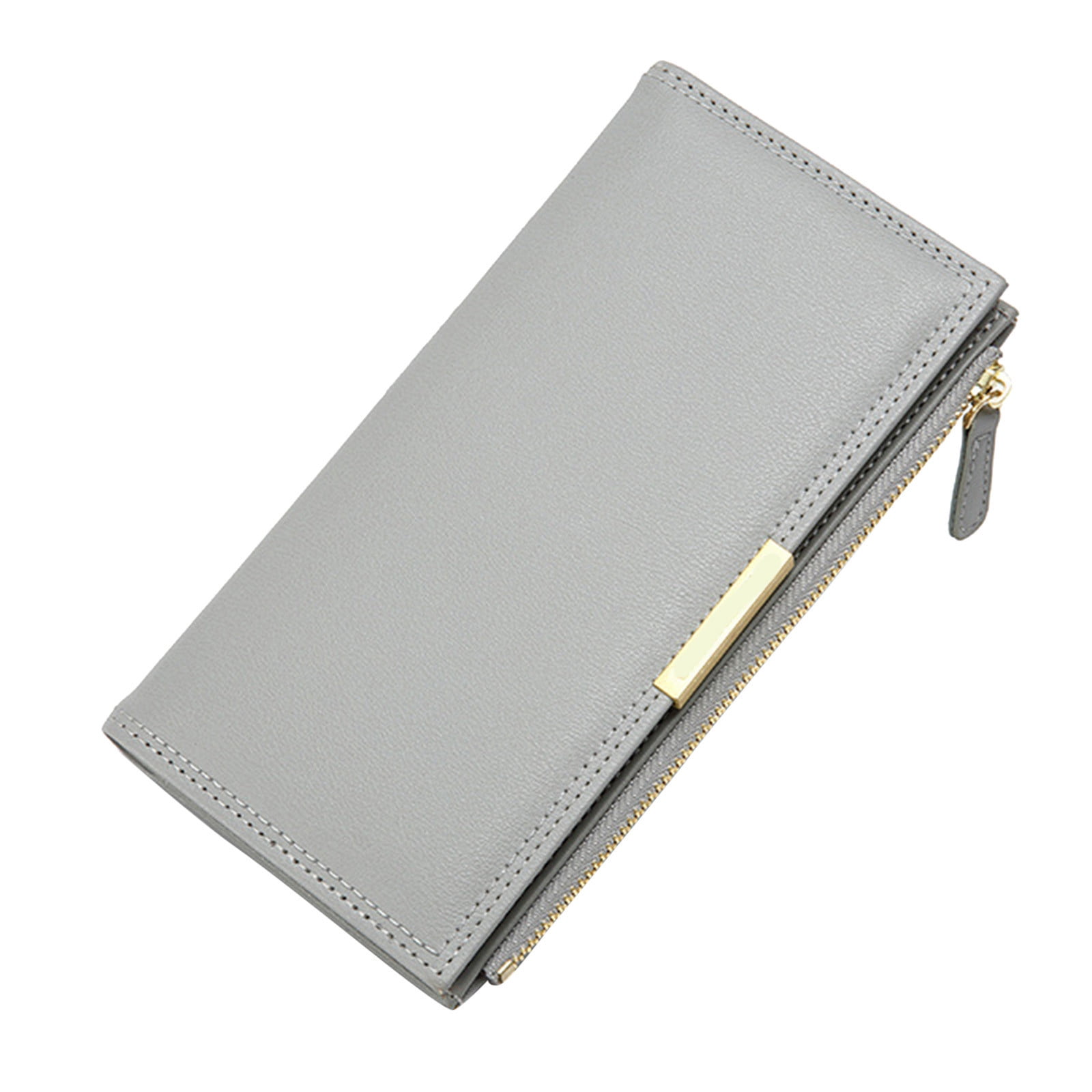 CFXNMZGR Women Wallet Fashion New Pattern Wallet Simple Solid Color Long Multi Card Versatile Handbag Gray