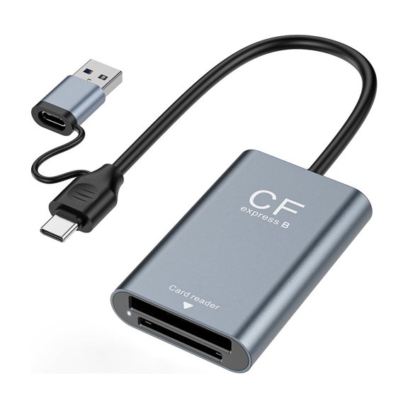 CFe Card Reader with USB Type C and USB-A Host Access, Support for Three Specified Camera Card Standards and Capacities Reaching 2 Terabytes