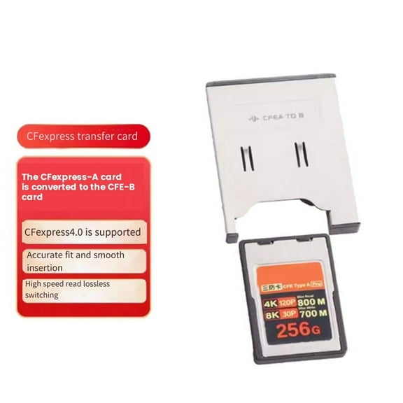 CFexpress Type A Memory Card to CFe Type B Card Holder Adapter XQD Memory Card NVMe Converter CFexA to B,1 * Holder,Silver