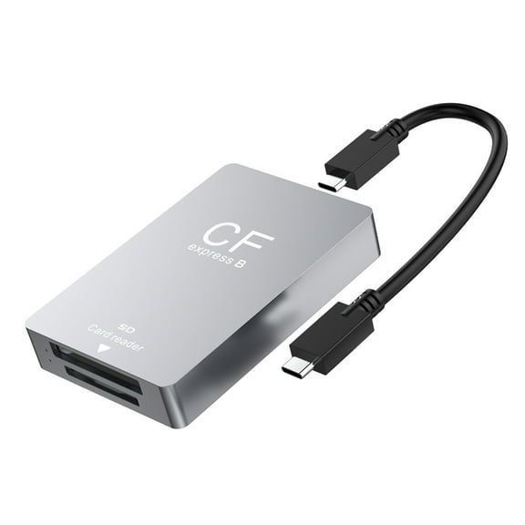 CFexpresss Type B Card Reader USB3.2 10Gbps Adapter CFexpresss B&SD4.0 Card Reader for Window OS with USB C/USB Cable
