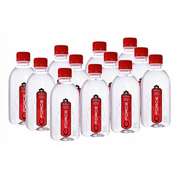 CForce Bottled Water, Naturally Alkaline Artesian Spring Water, 12 oz (350 ml) Plastic Bottles (12 Pack)