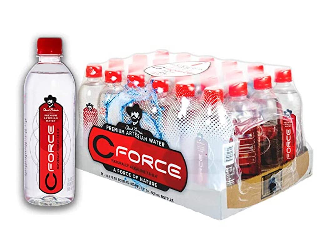 CForce Bottled Water, Naturally Alkaline Artesian Spring Water, 16.9 oz (500 ml) Plastic Bottles