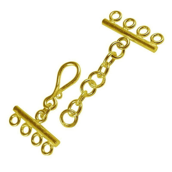 CG-156-4H 18K Gold Overlay Multi Strand Clasp With 4 Holes