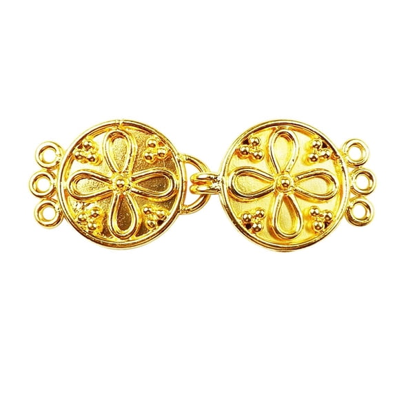 CG-230 18K Gold Overlay Multi Strand Clasp With 3 Holes