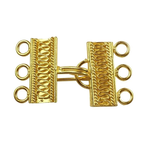 CG-233 18K Gold Overlay Multi Strand Clasp With 3 Holes