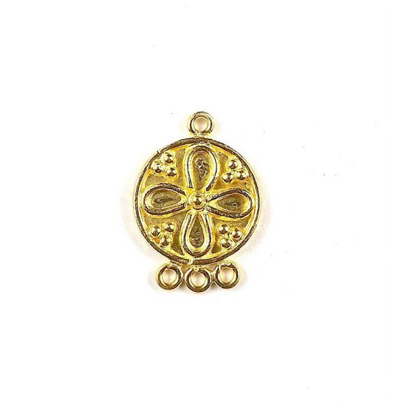 CG-298 18K Gold Overlay Connector With 3 Holes