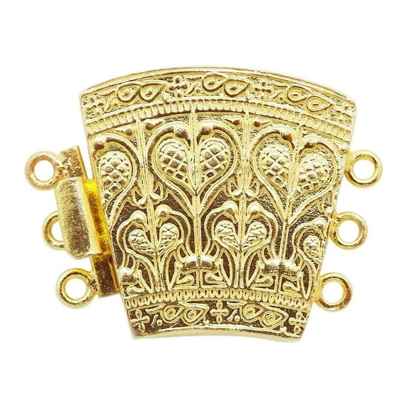 CG-358 18K Gold Overlay Multi Strand Clasp With 3 Holes