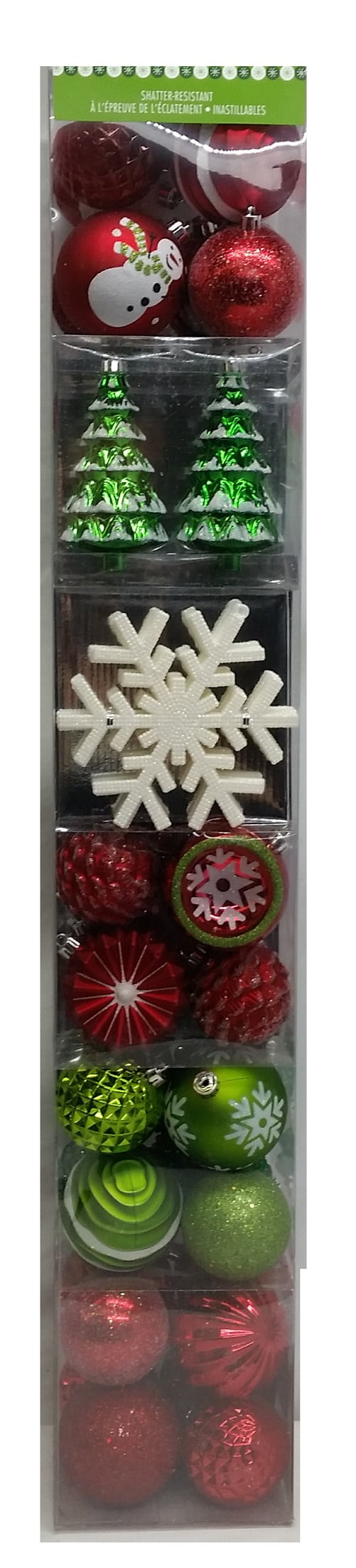 クリスマス greentomato CG Hunter Holiday Shatter Resistant Ornaments, Red & Green