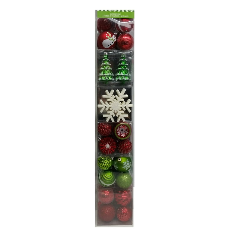 CG Hunter Holiday Shatter Resistant Ornaments, Red & Green