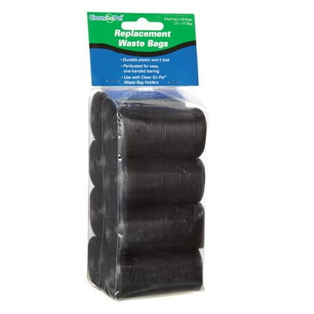 Clean Go Pet ZW8111 08 17 Replacement Waste Bag 8 Pk Black